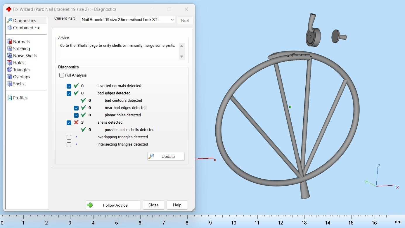 Juste un clou Bracelet 19 Size Small Version N190 3D print model_10