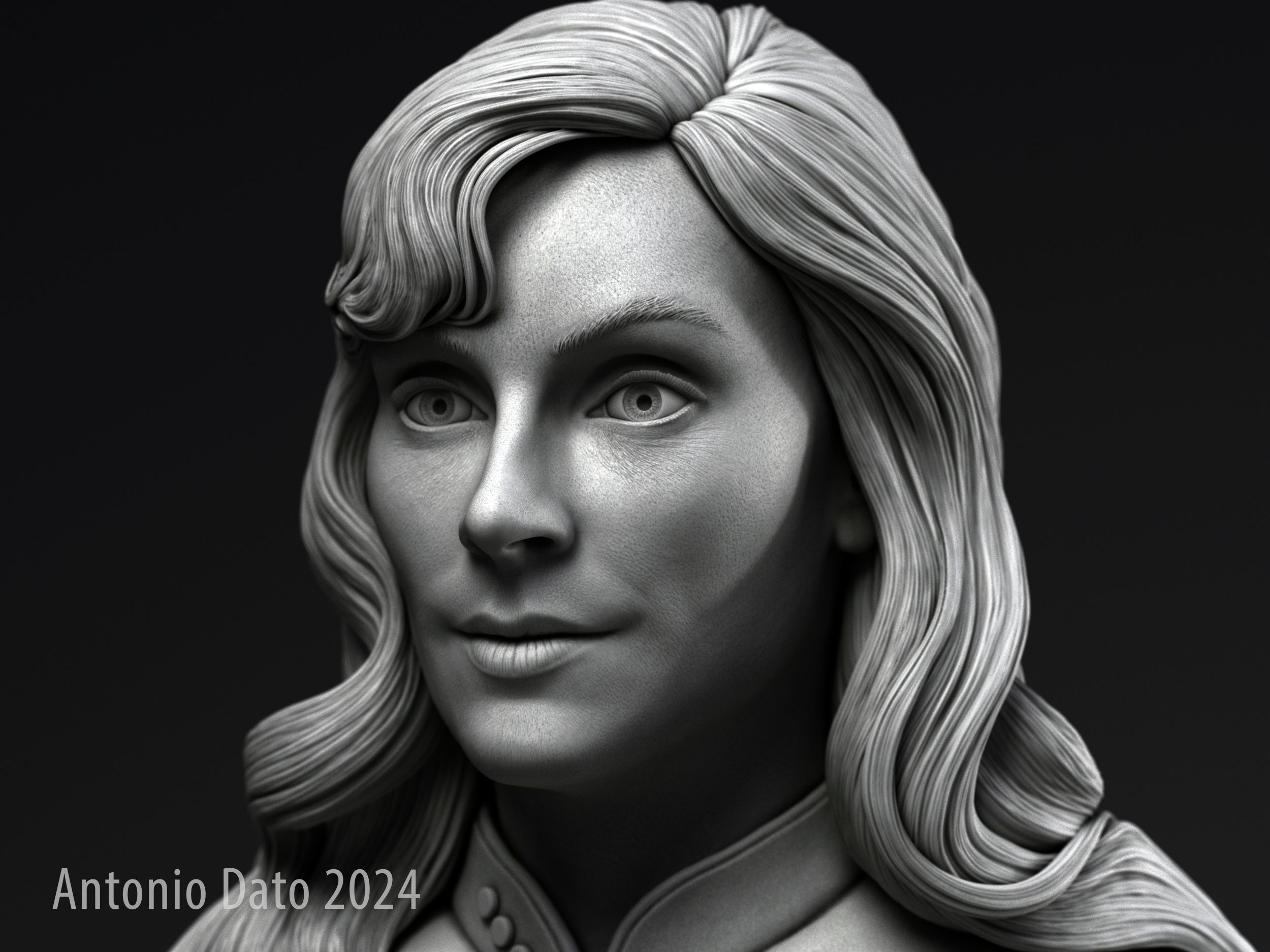 Gates McFadden as Beverly Crusher Bust Printable 3D Model 3D print model_2