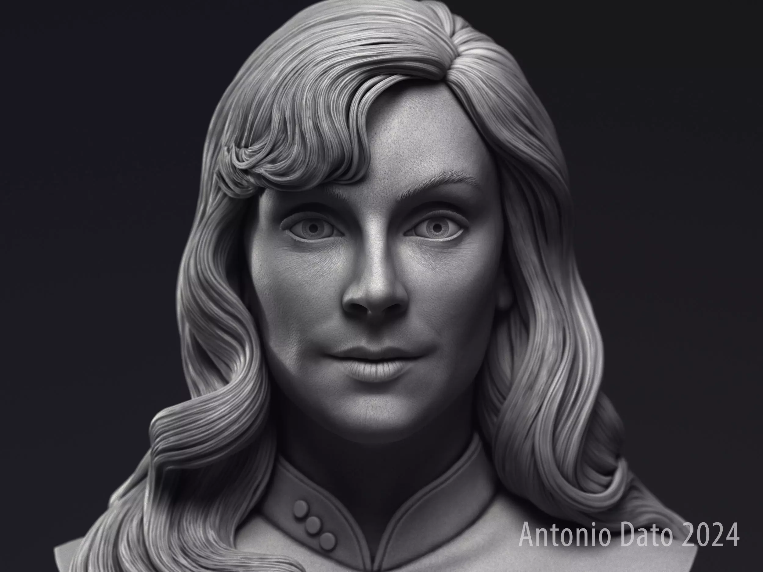 Gates McFadden as Beverly Crusher Bust Printable 3D Model 3D print model_0