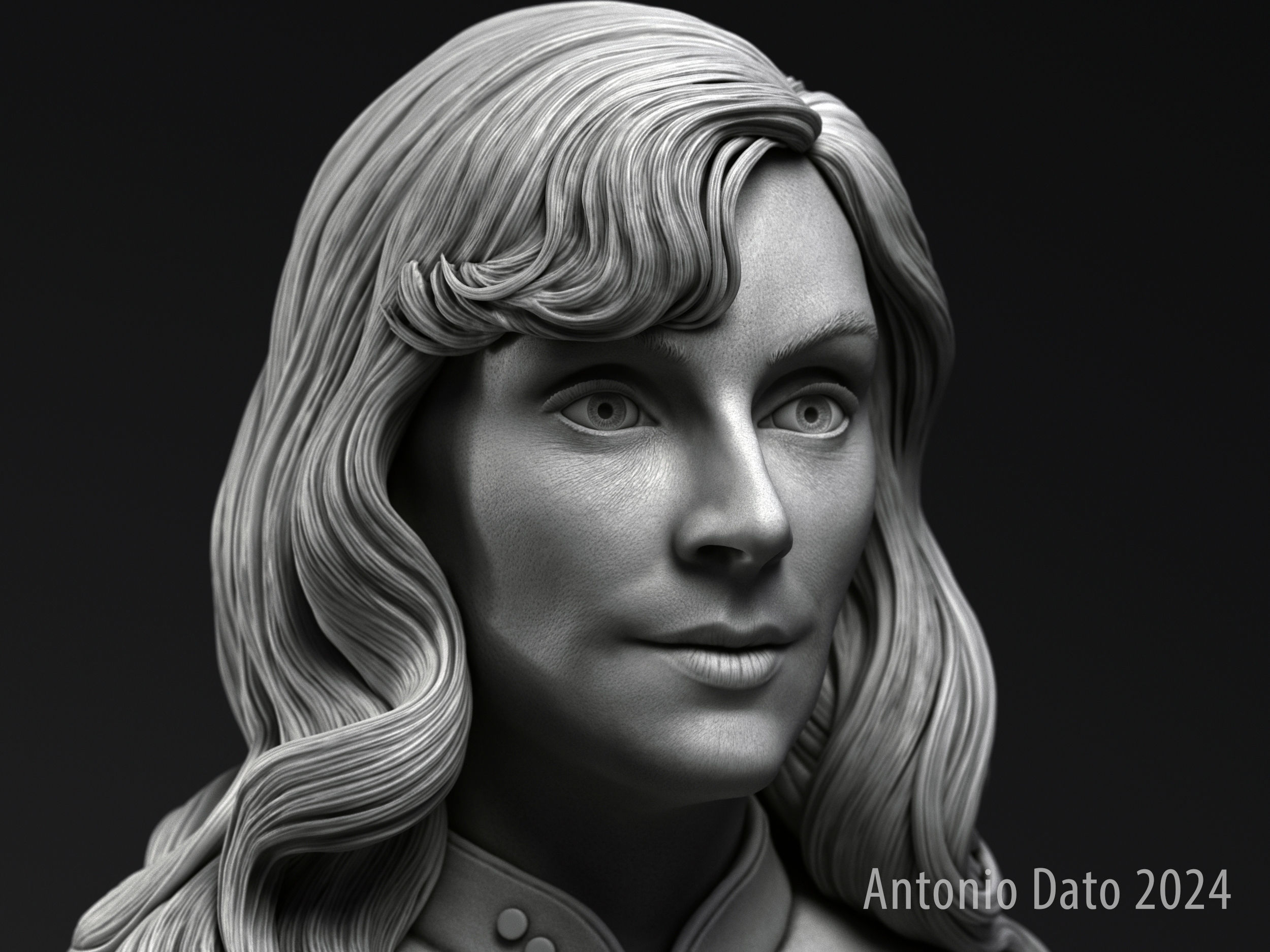 Gates McFadden as Beverly Crusher Bust Printable 3D Model 3D print model_3