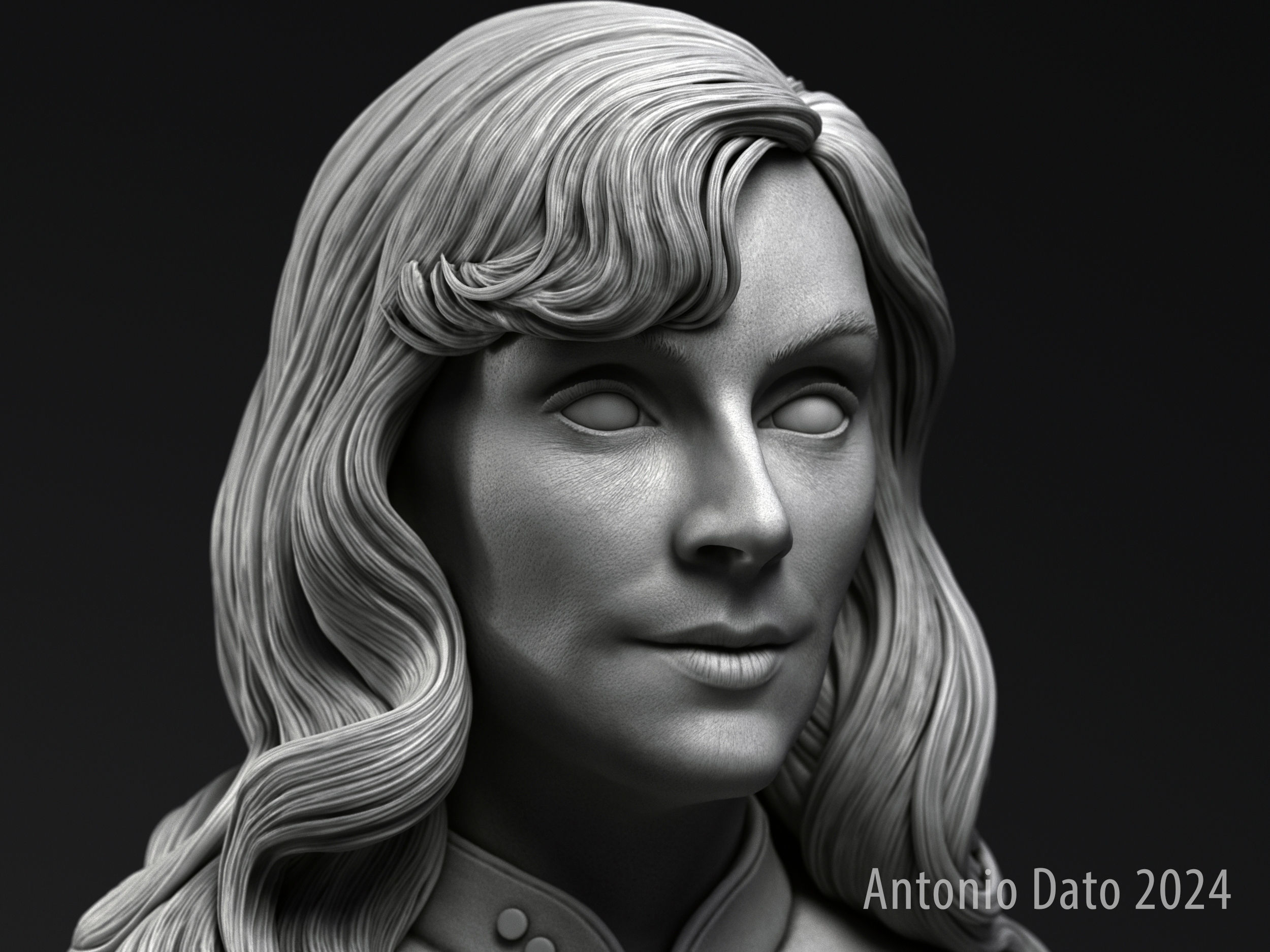 Gates McFadden as Beverly Crusher Bust Printable 3D Model 3D print model_1