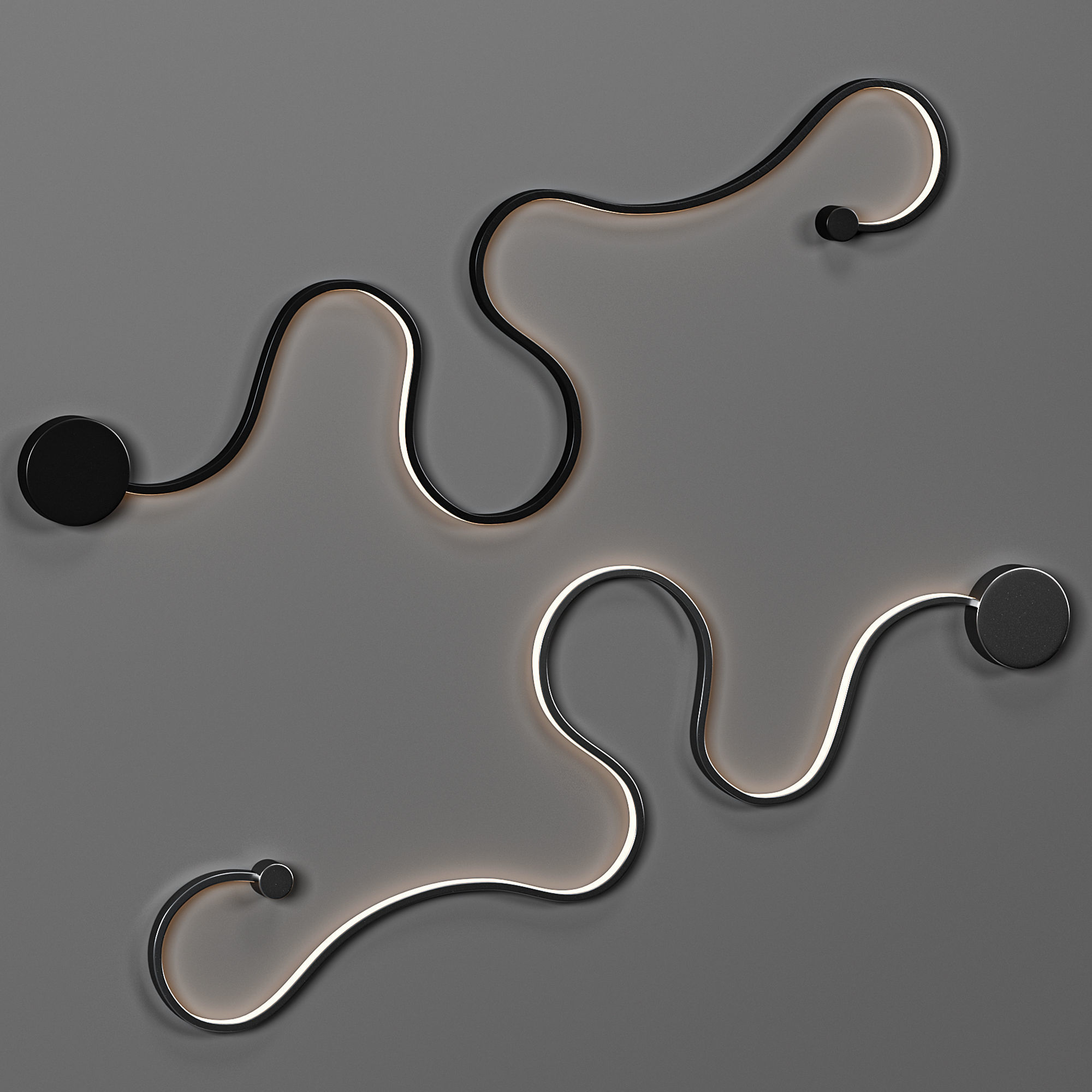 Curved Wall Sconce Light 3D model_5