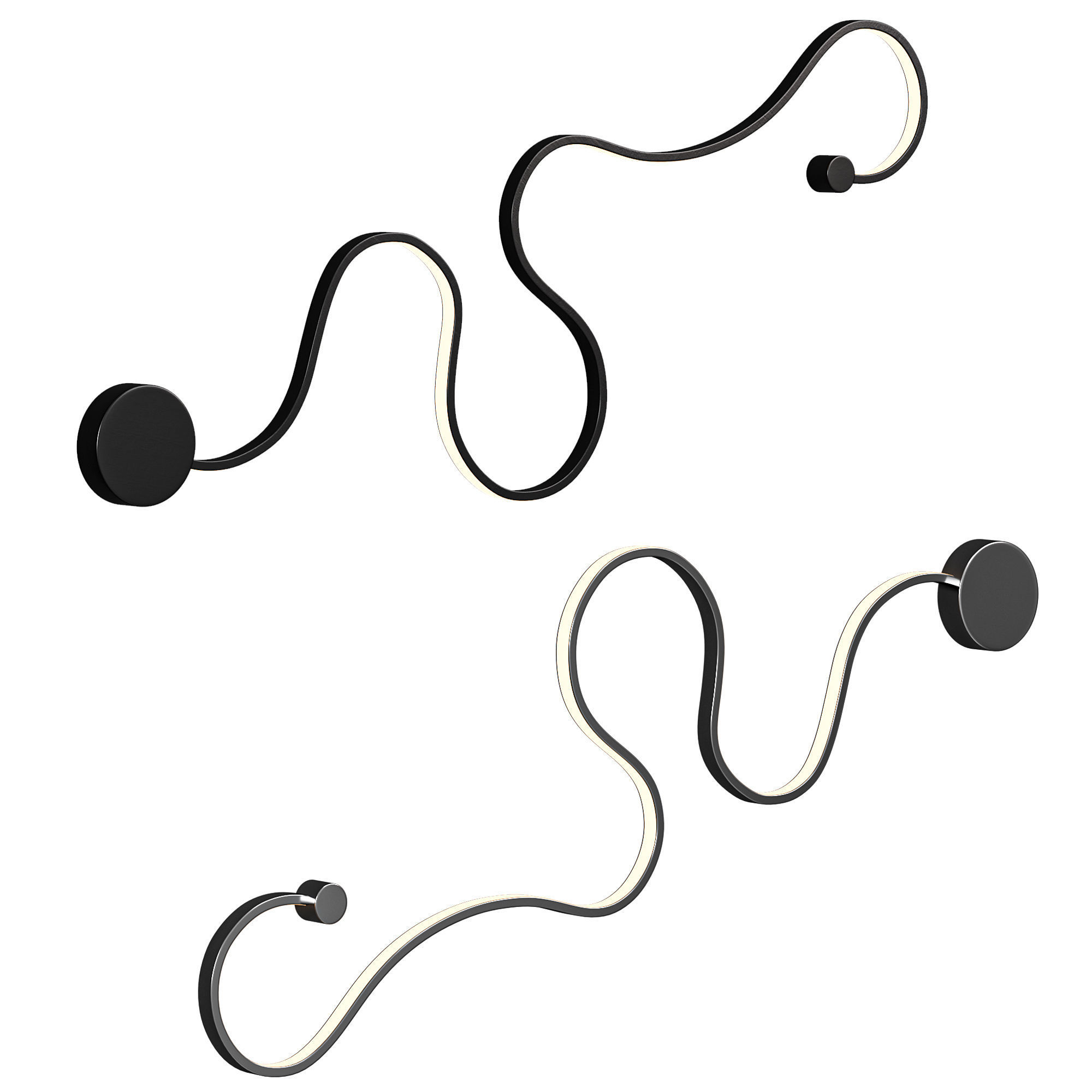 Curved Wall Sconce Light 3D model_1