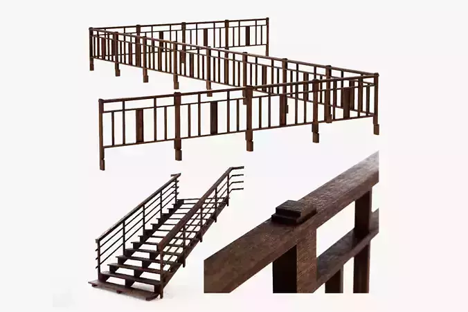 Rustic Stairs and Railings Kit