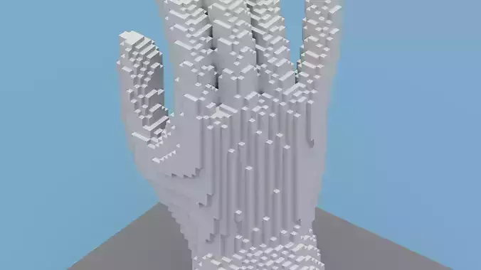 Voxel Hand Sculpture 