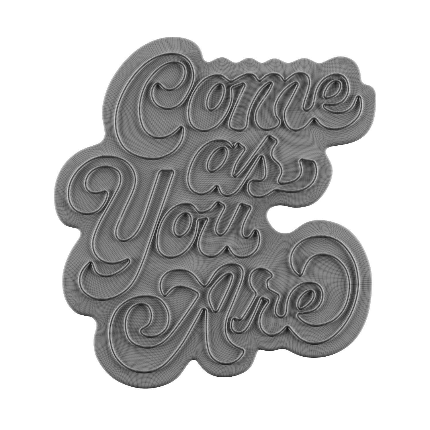 Come As You Are Neon Sign 3D model_1