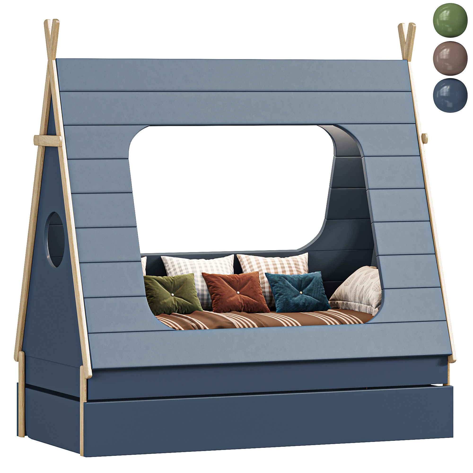 Wigwam bed with drawer KVOYA 11 3D model_4