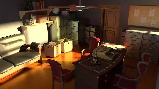Sherlock Holmes Detective room 3D model