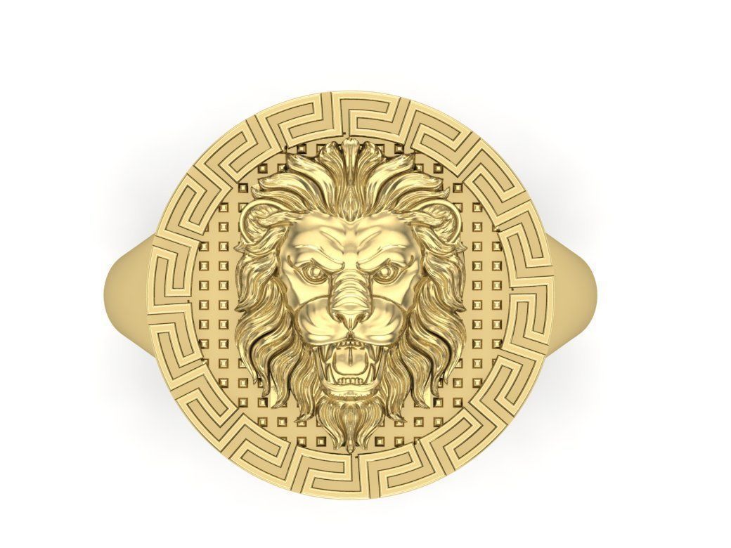 lion ring 3D print model_3
