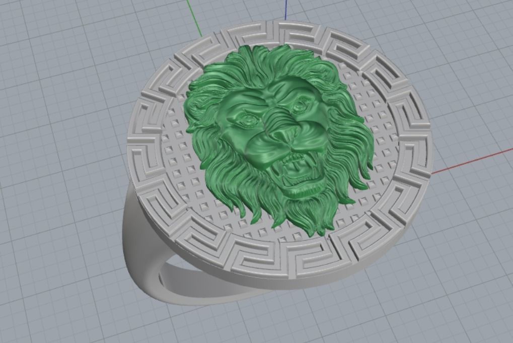 lion ring 3D print model_7