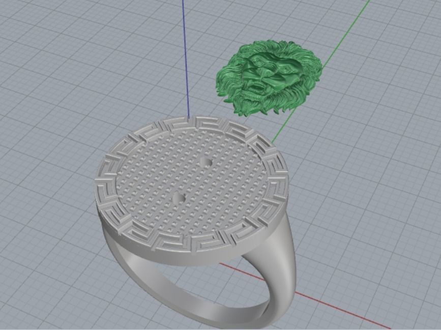 lion ring 3D print model_10