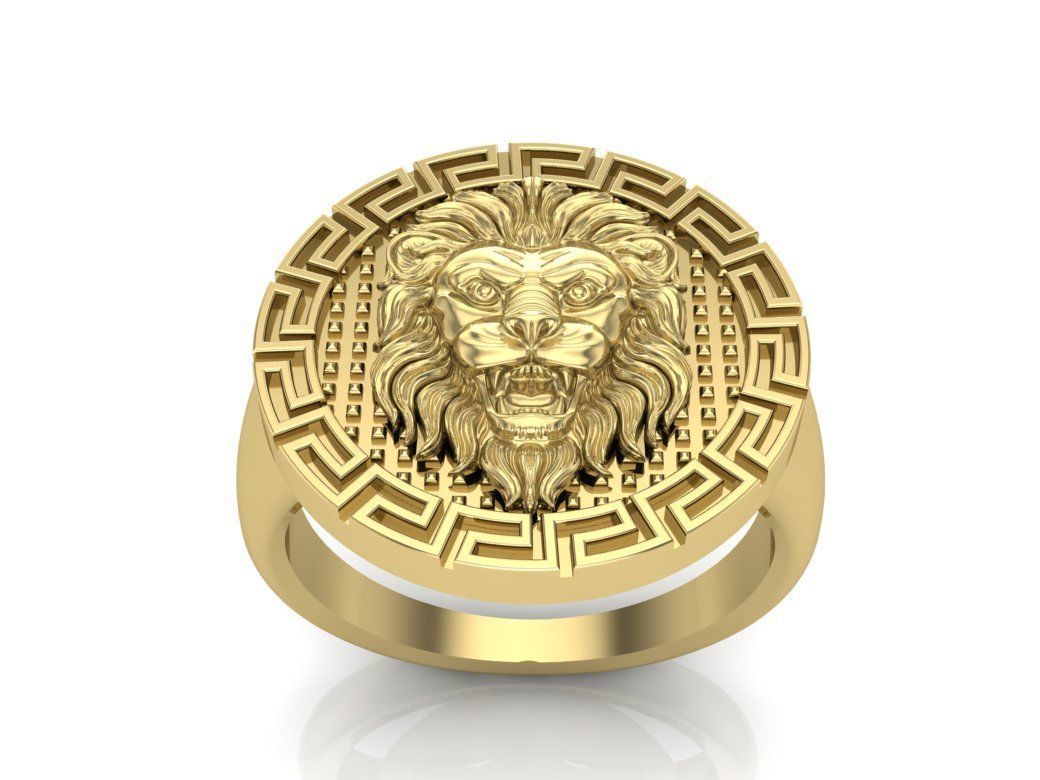 lion ring 3D print model_2