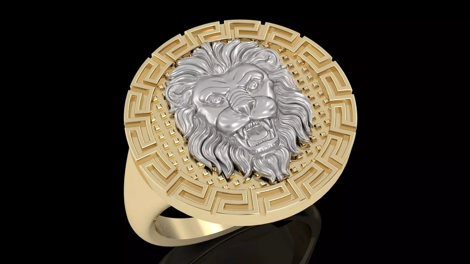lion ring 3D print model_0