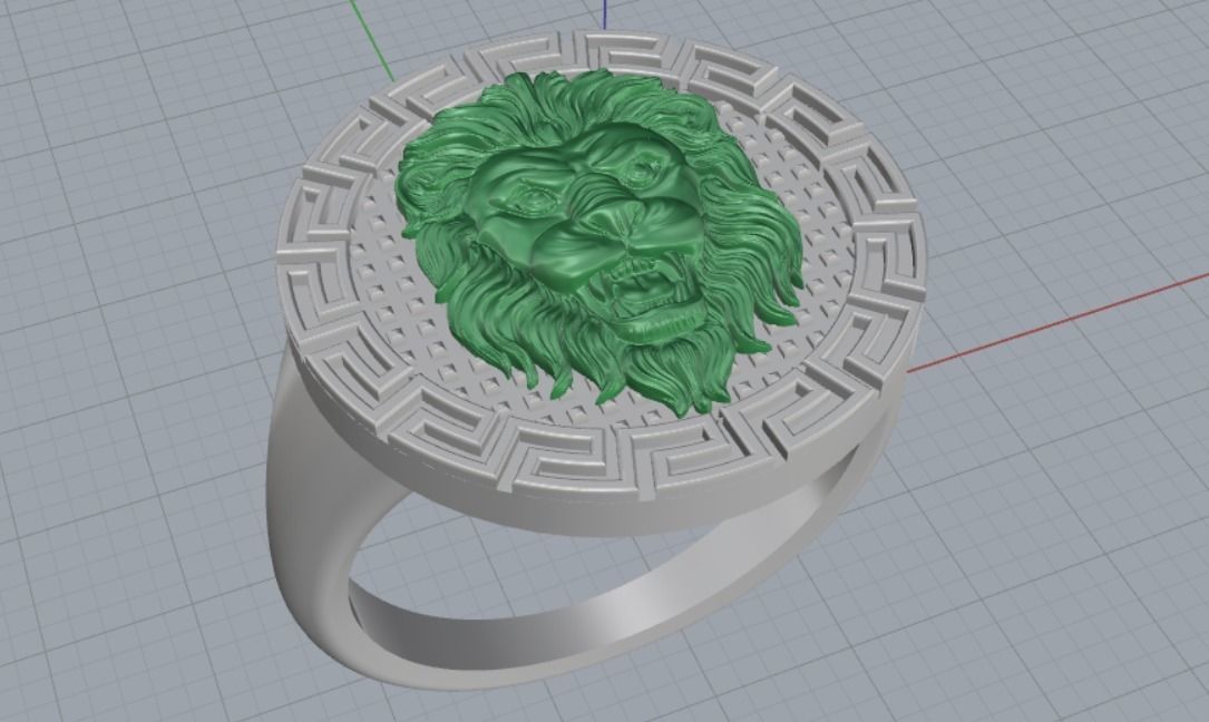 lion ring 3D print model_12