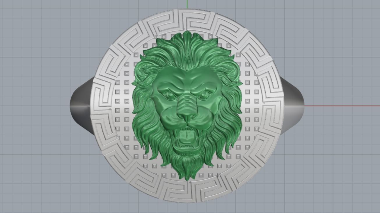 lion ring 3D print model_11