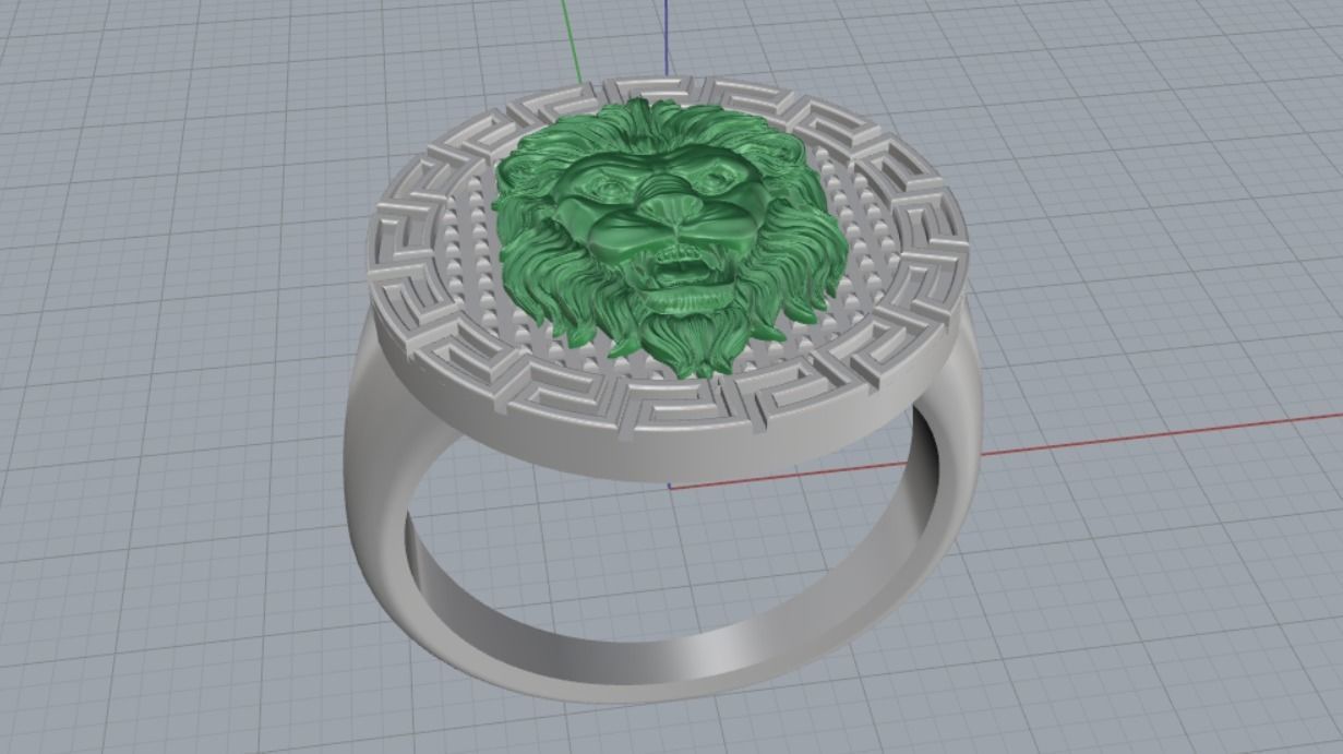 lion ring 3D print model_14