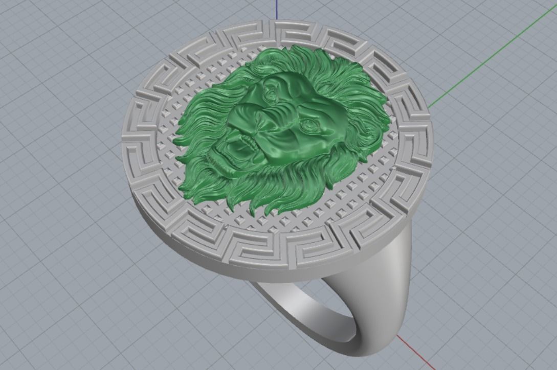 lion ring 3D print model_8
