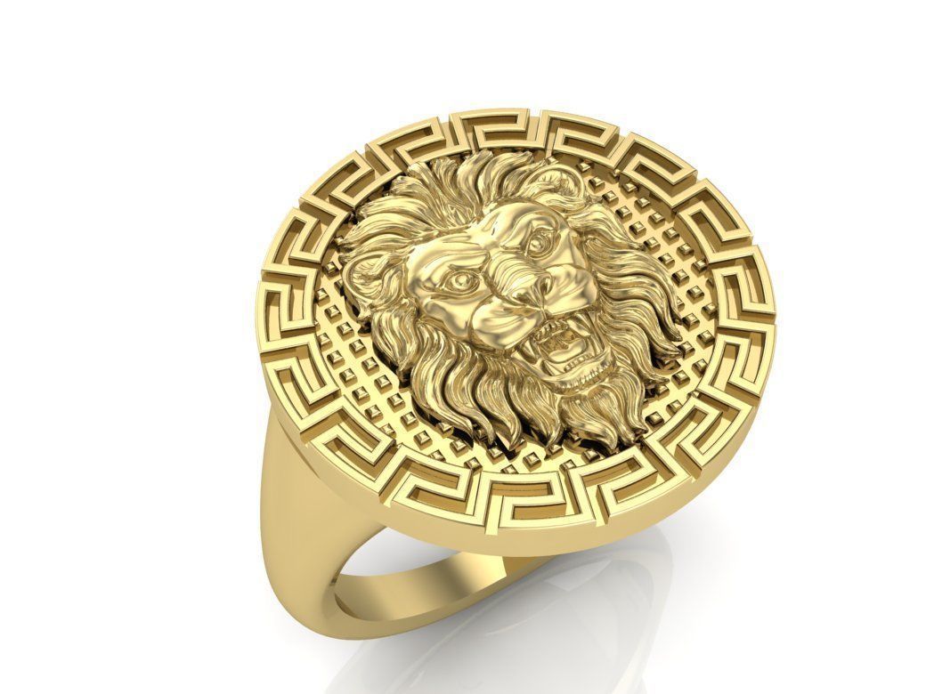 lion ring 3D print model_1
