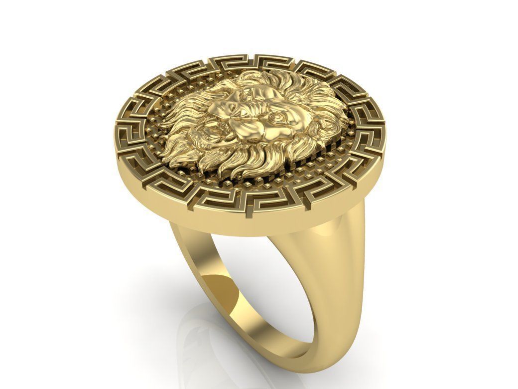 lion ring 3D print model_4