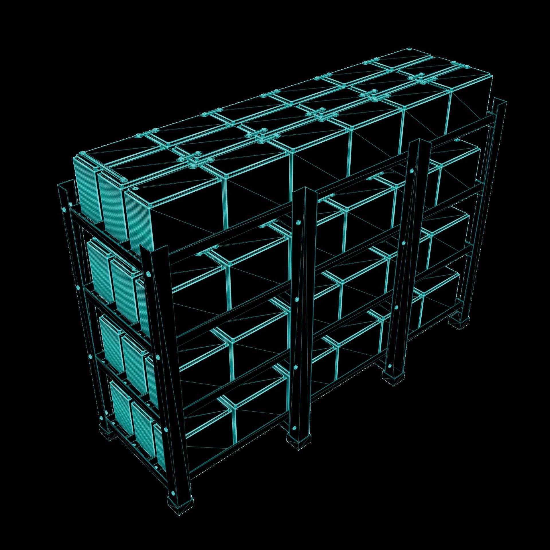 Rack With Battery - level 4 3D model_4