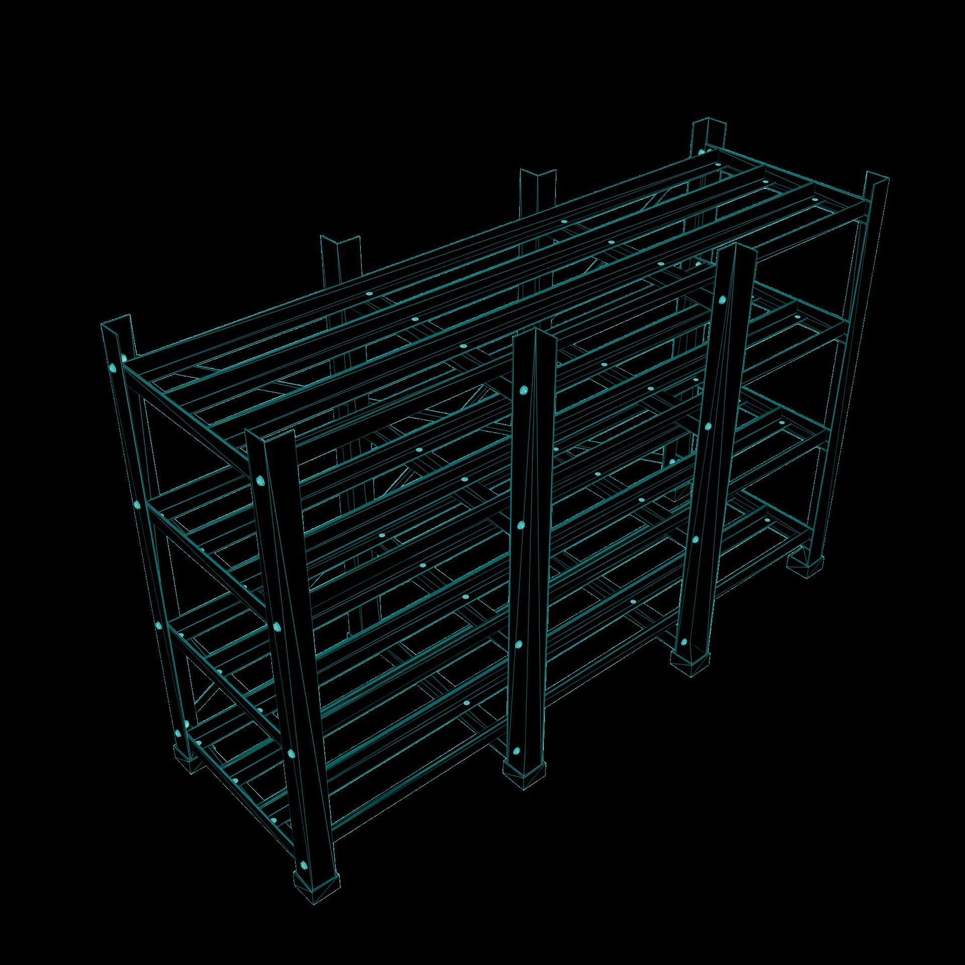 Rack With Battery - level 4 3D model_6