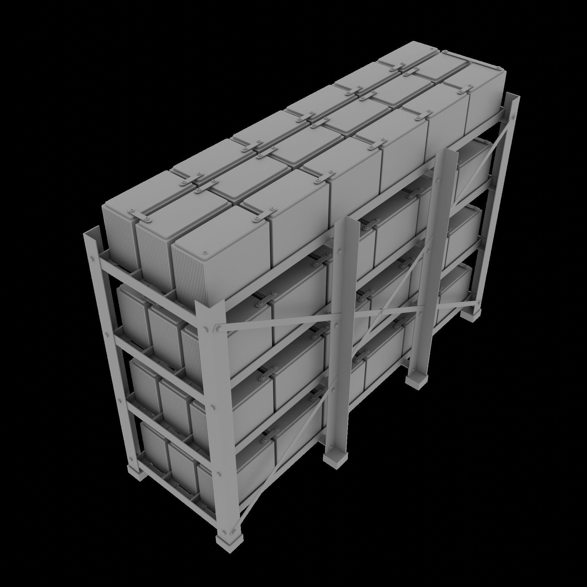 Rack With Battery - level 4 3D model_10