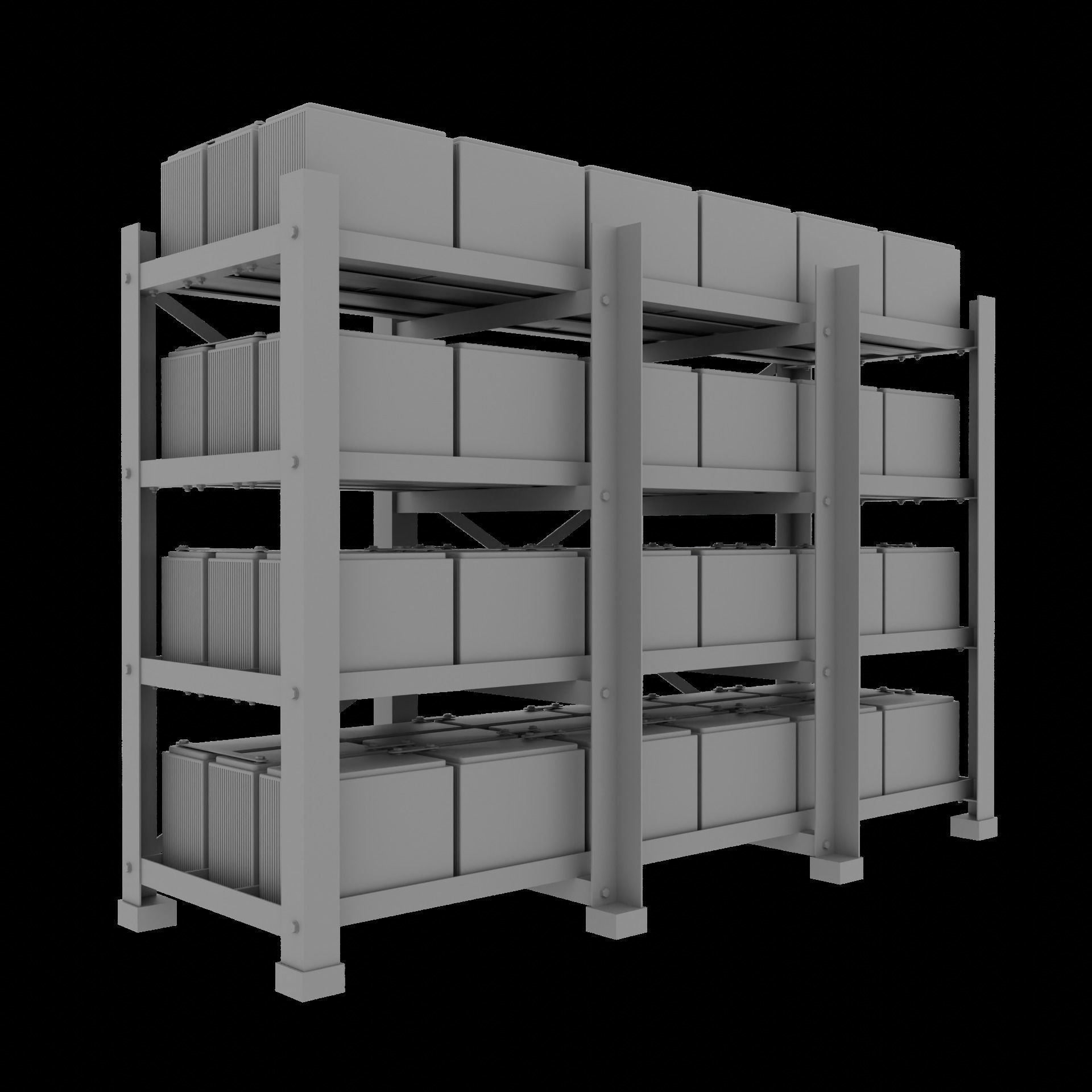 Rack With Battery - level 4 3D model_7