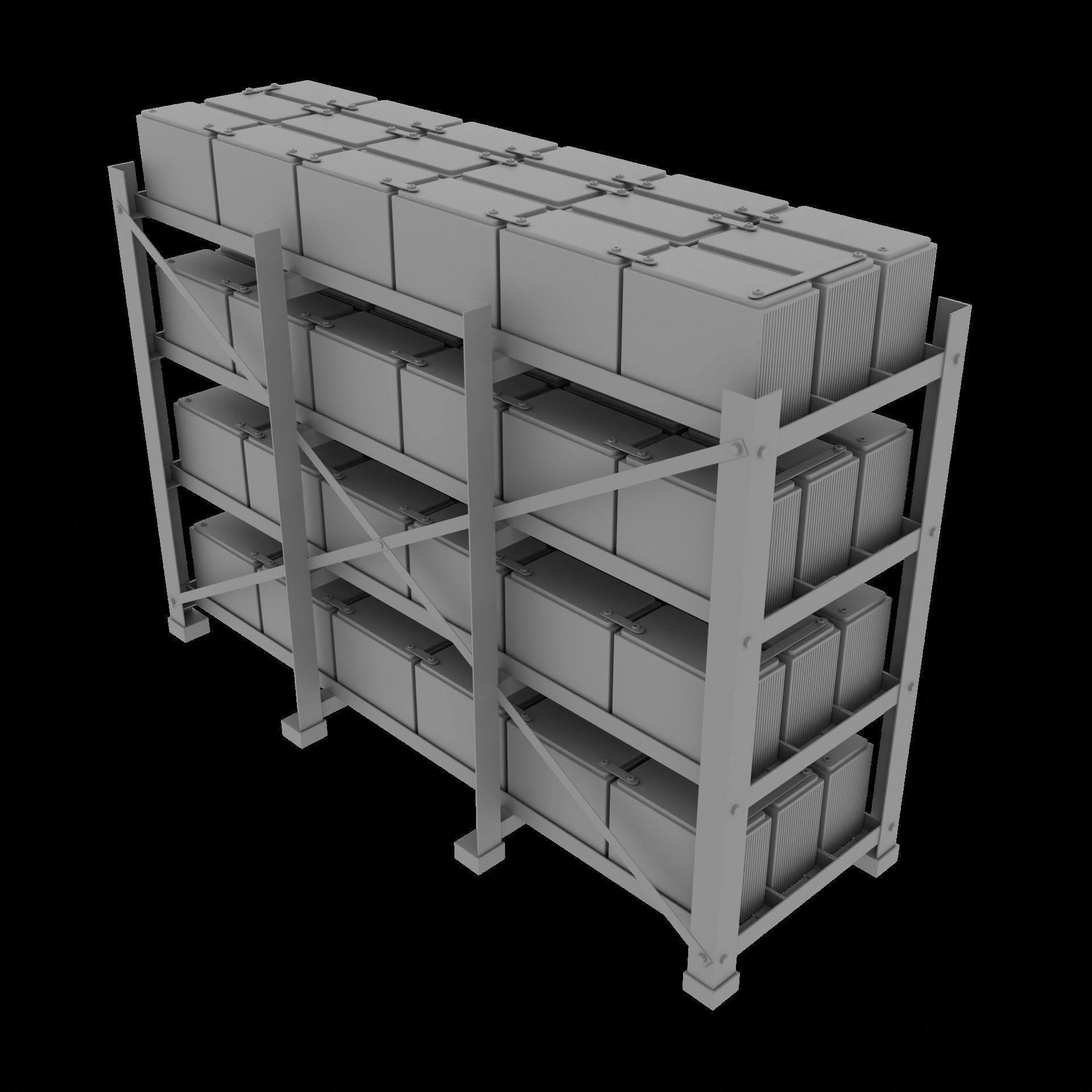 Rack With Battery - level 4 3D model_12