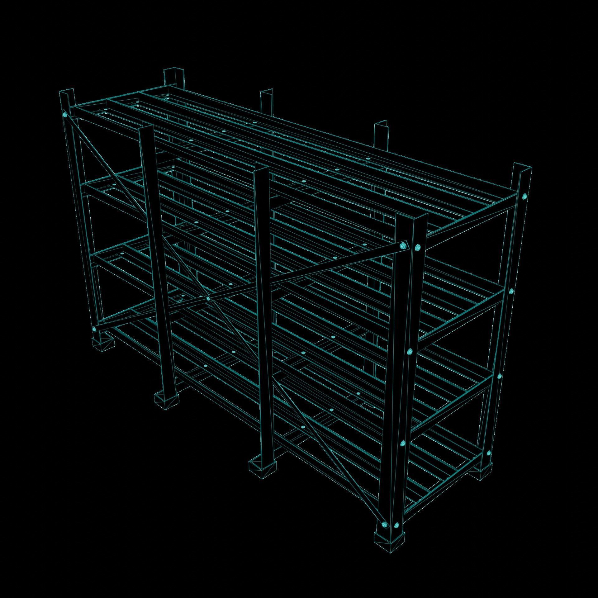 Rack With Battery - level 4 3D model_43