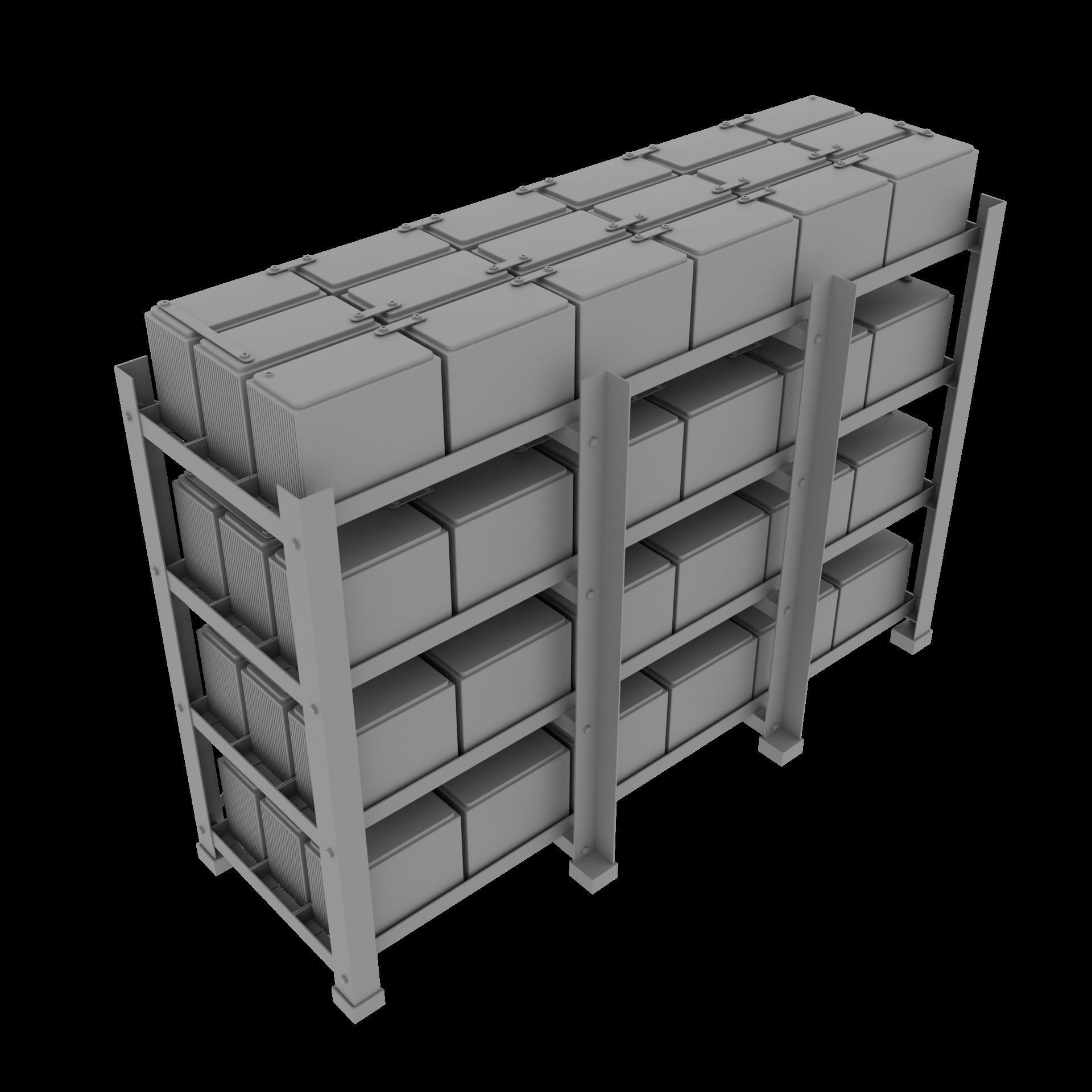Rack With Battery - level 4 3D model_3