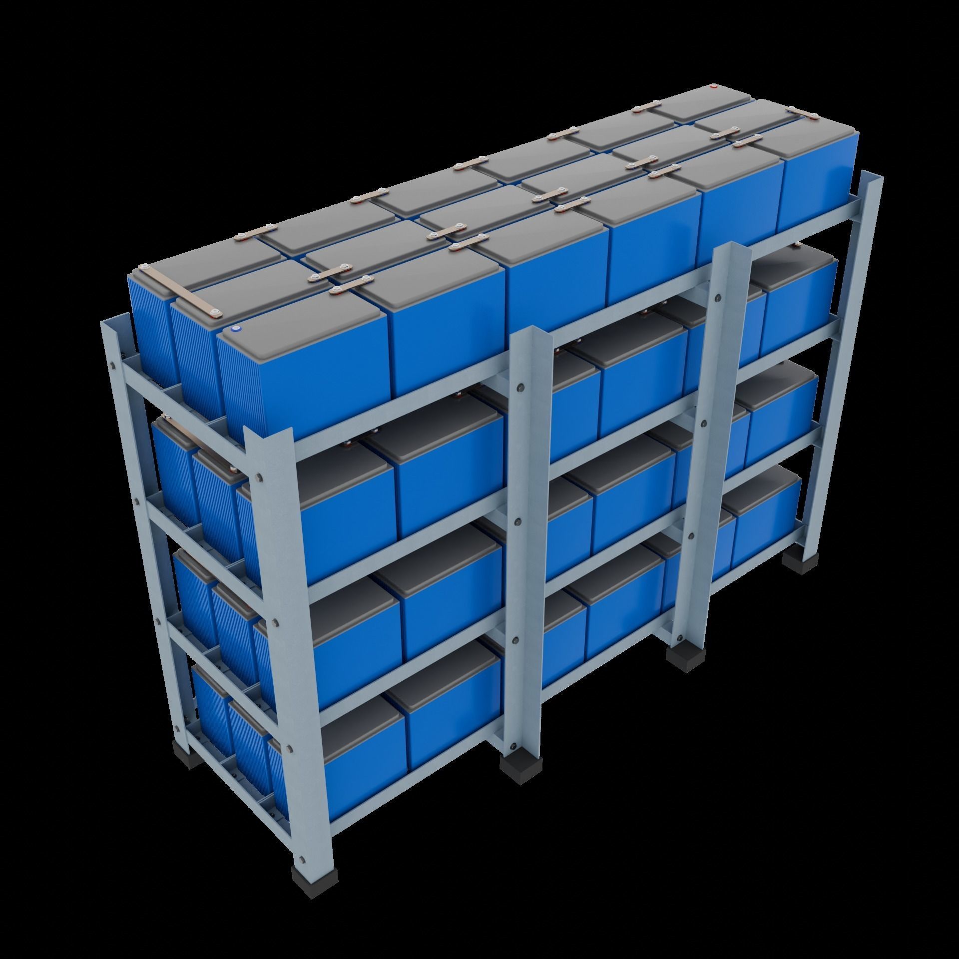 Rack With Battery - level 4 3D model_2