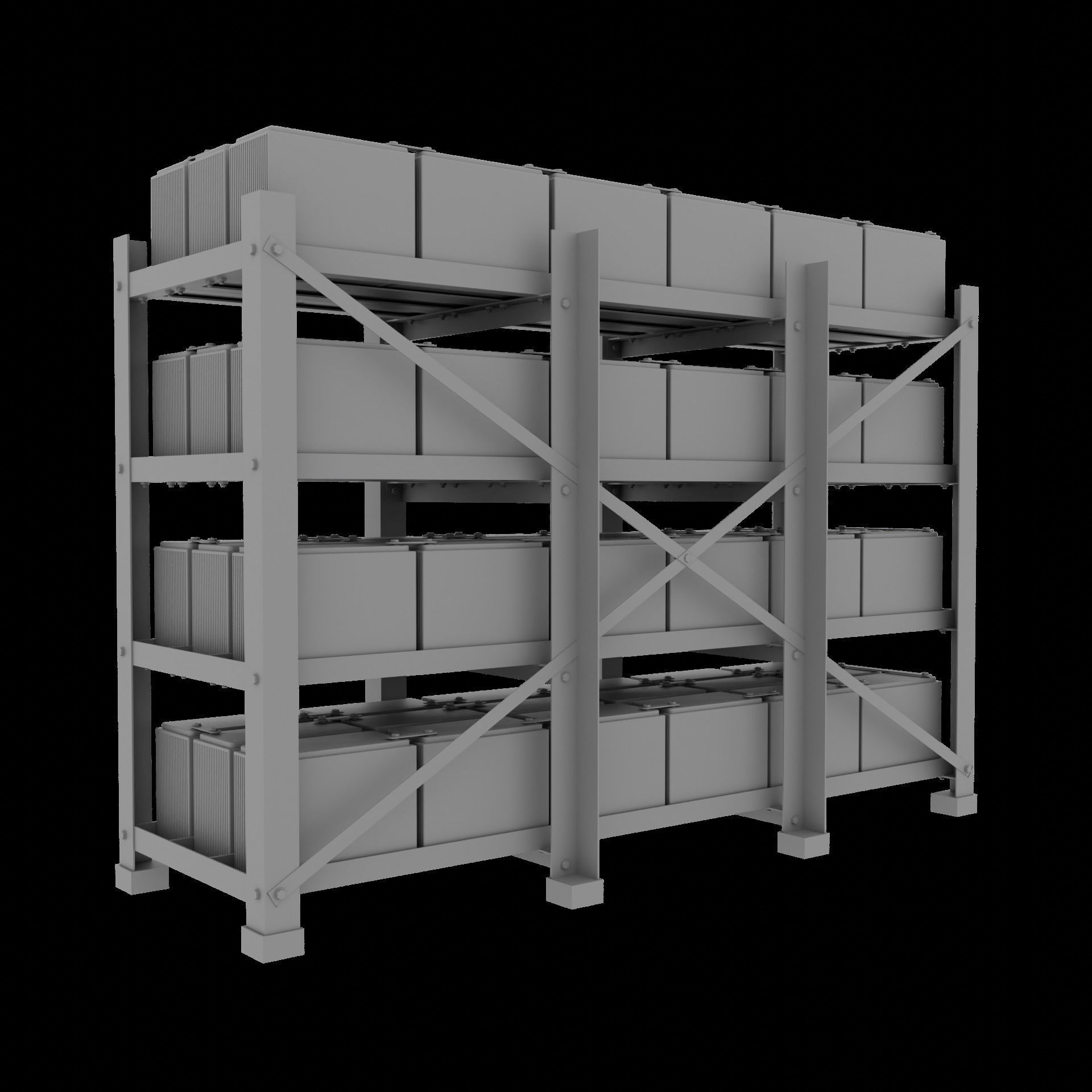 Rack With Battery - level 4 3D model_11