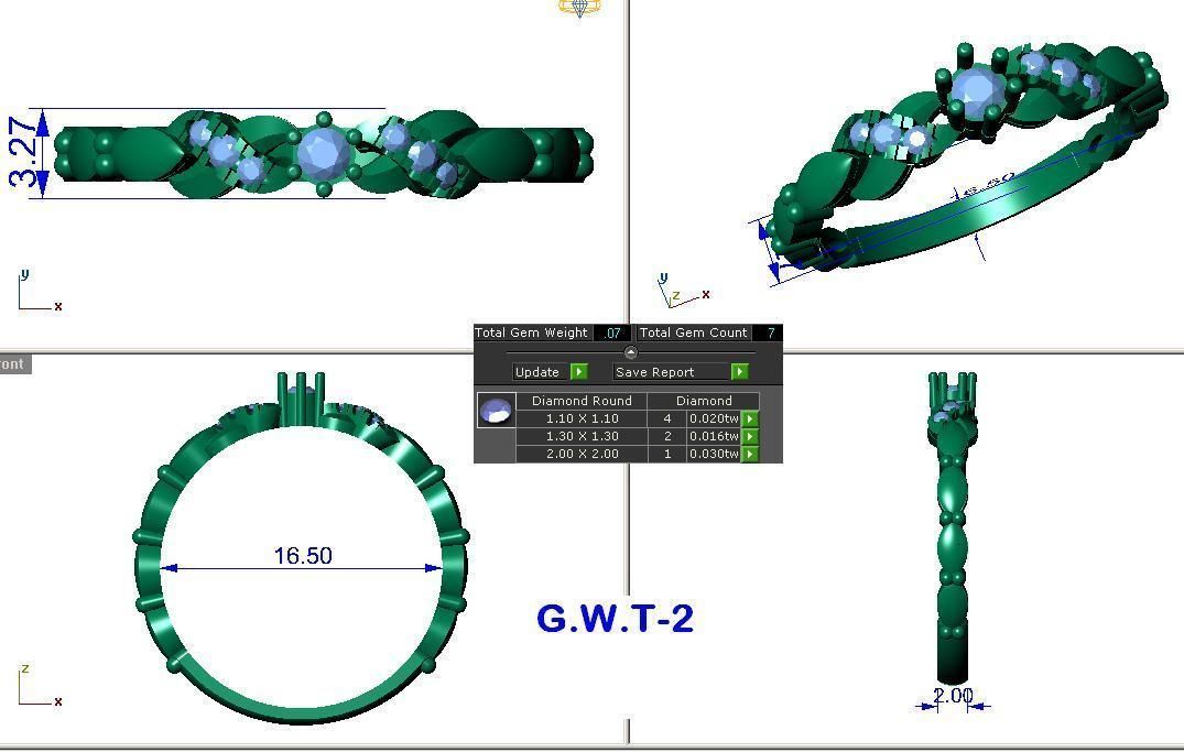 Ultra light wt Women Ring 3dm stl renders details 3D print model_3