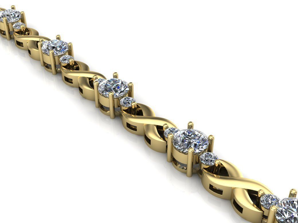 bracelet link stones 3D print model_6