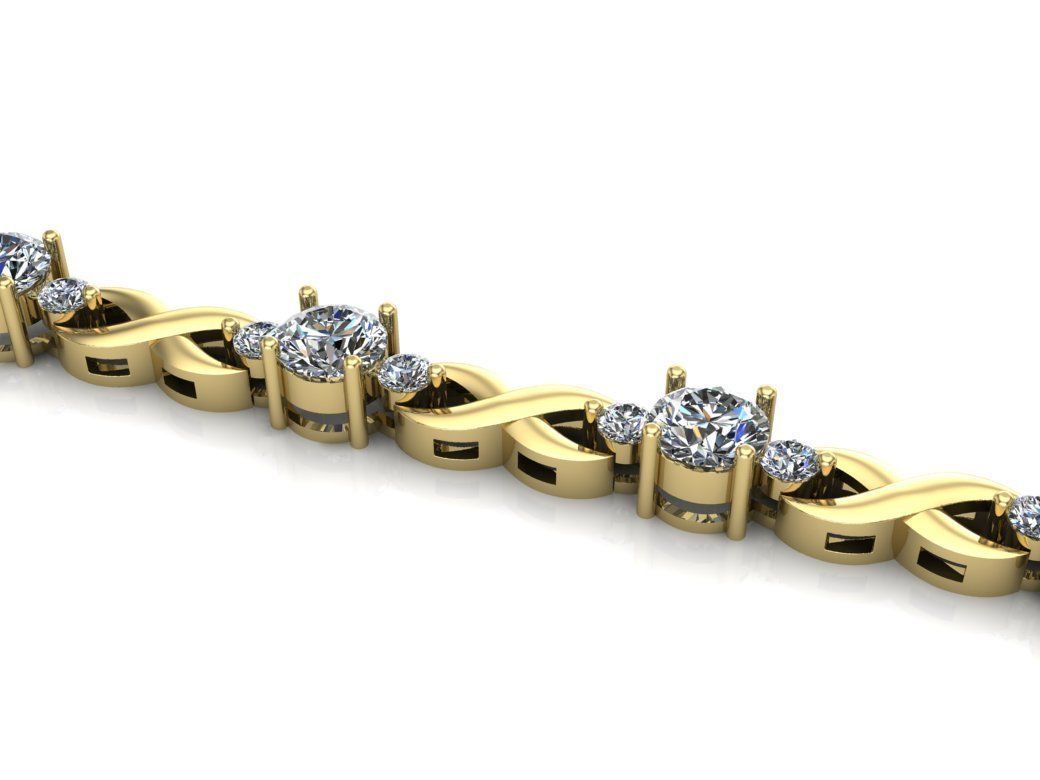 bracelet link stones 3D print model_3