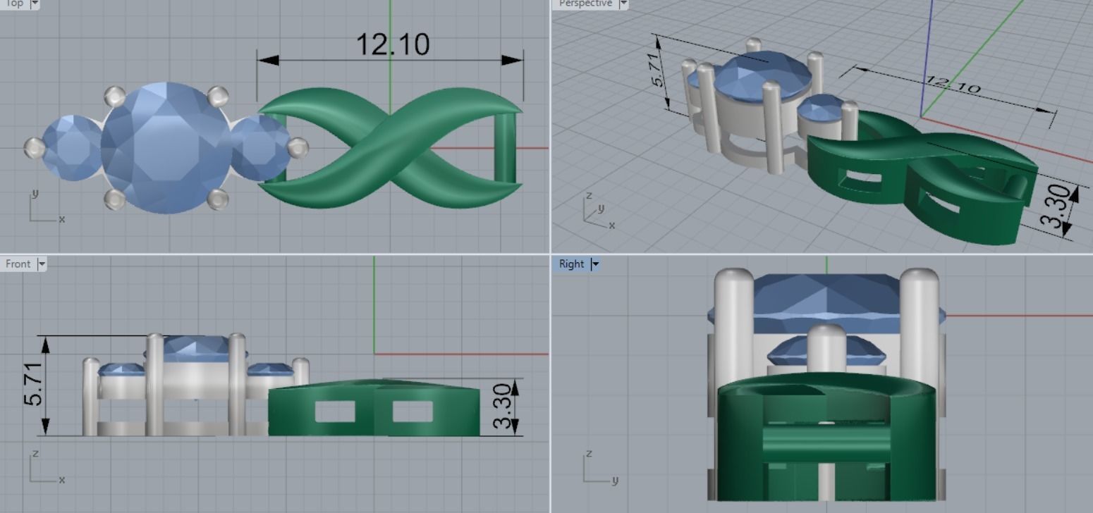 bracelet link stones 3D print model_14
