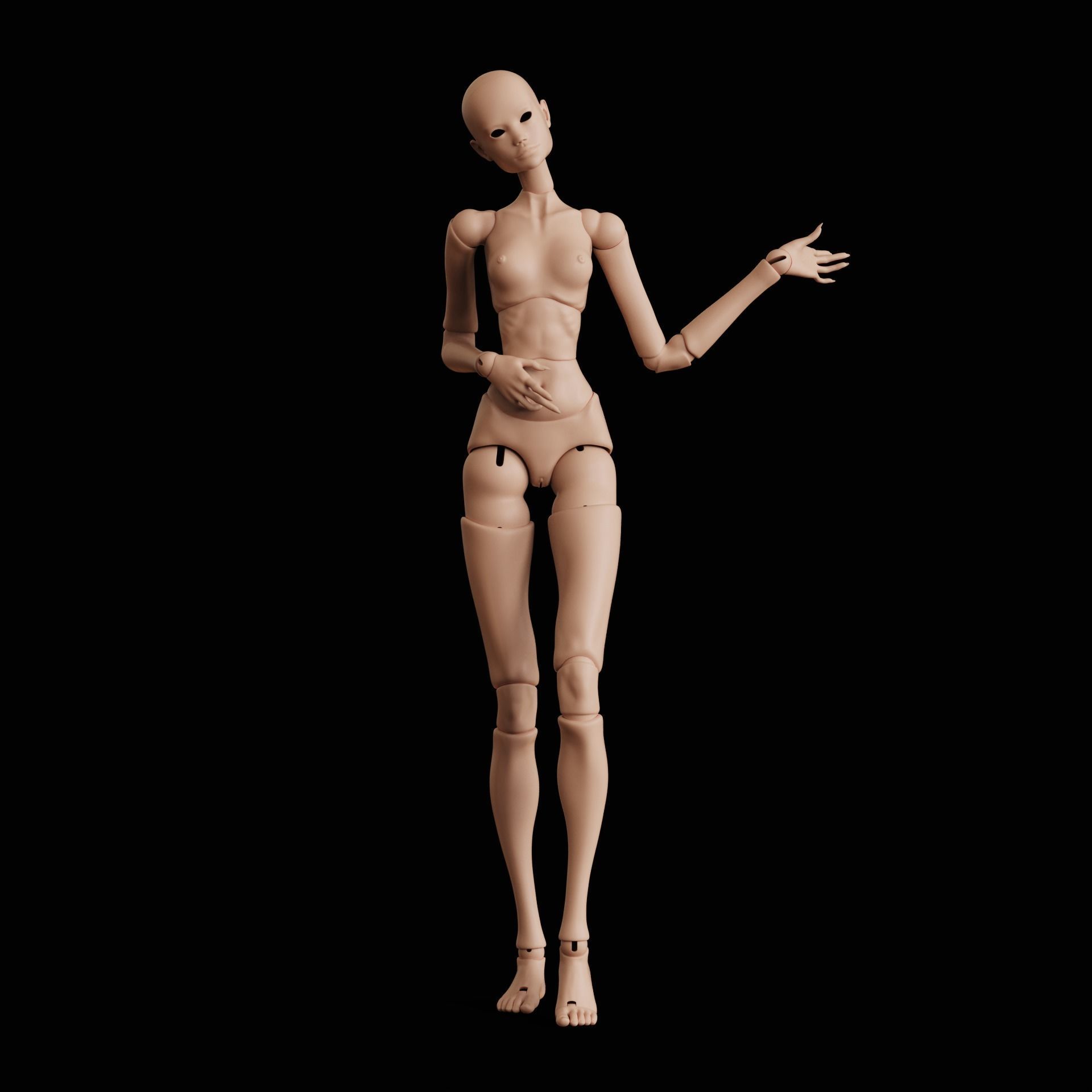 BJD doll Adela Movable 40cm 3D print model_4