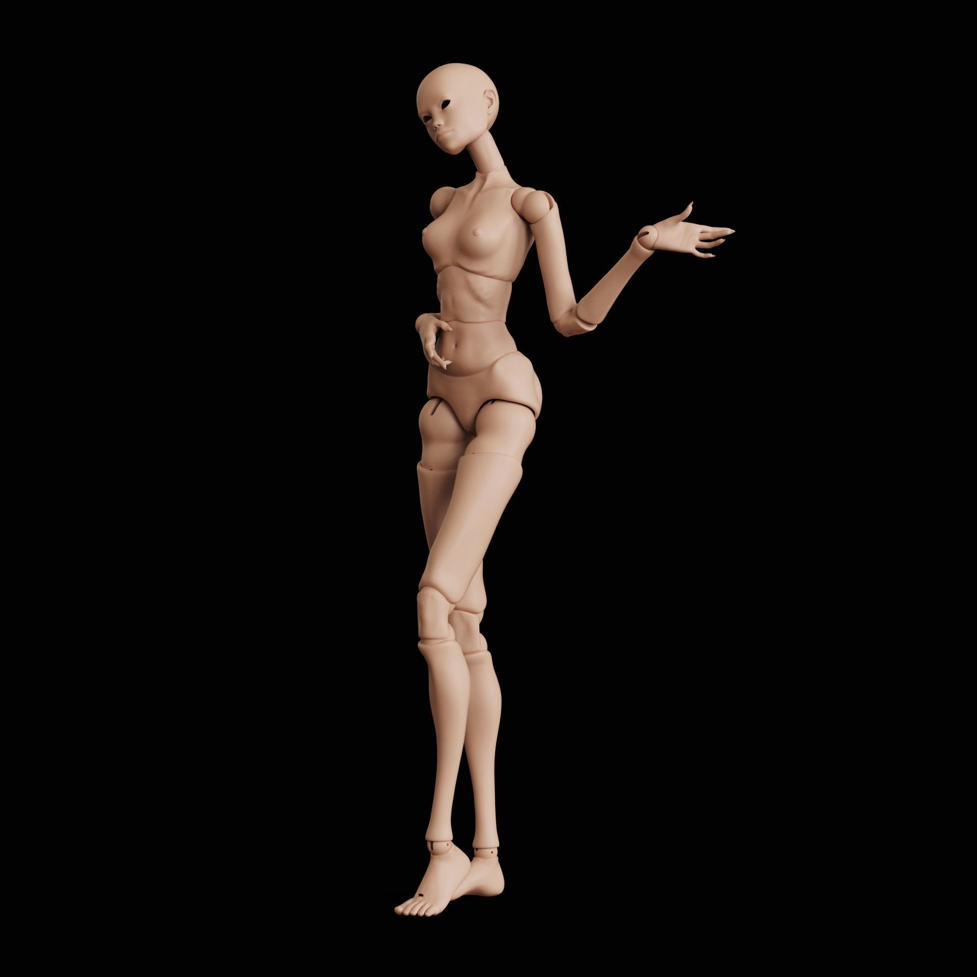 BJD doll Adela Movable 40cm 3D print model_11