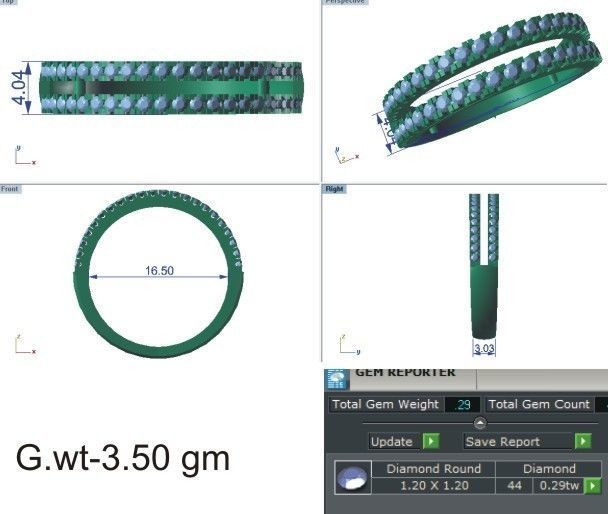 Ultra light wt Women Ring 3dm stl renders details 3D print model_9