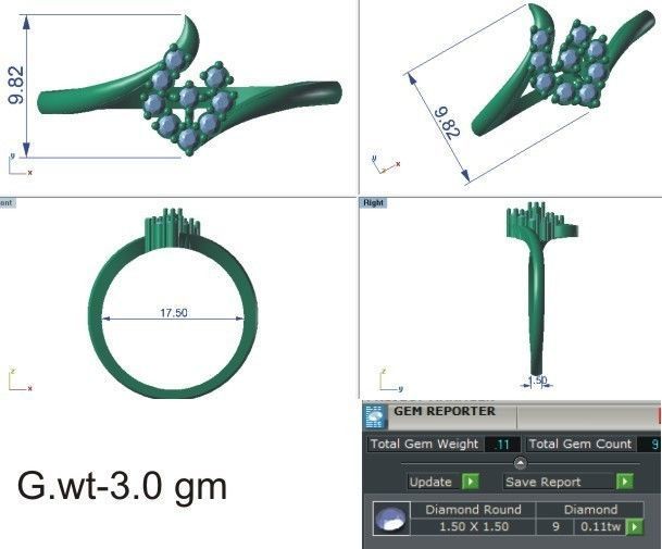 Ultra light wt Women Ring 3dm stl renders details 3D print model_9