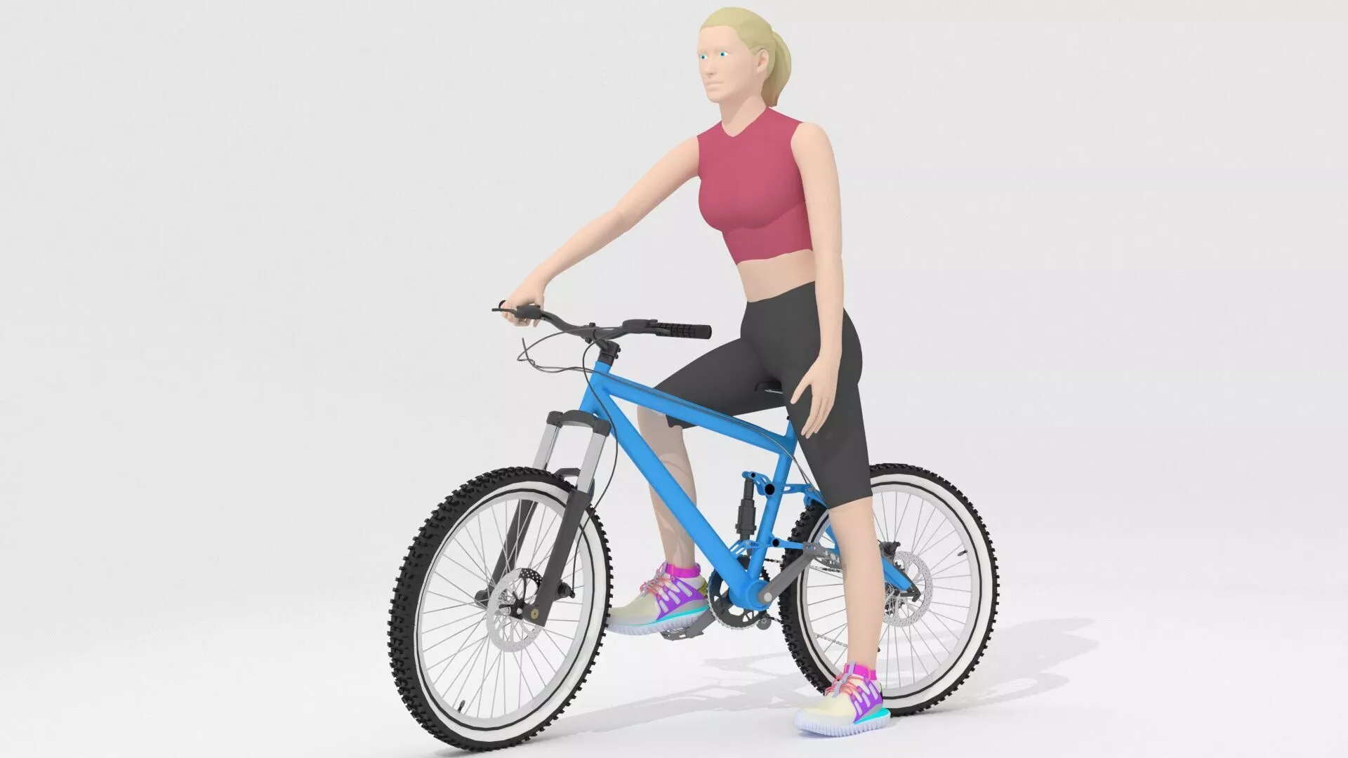 Sportive Biker 3D model