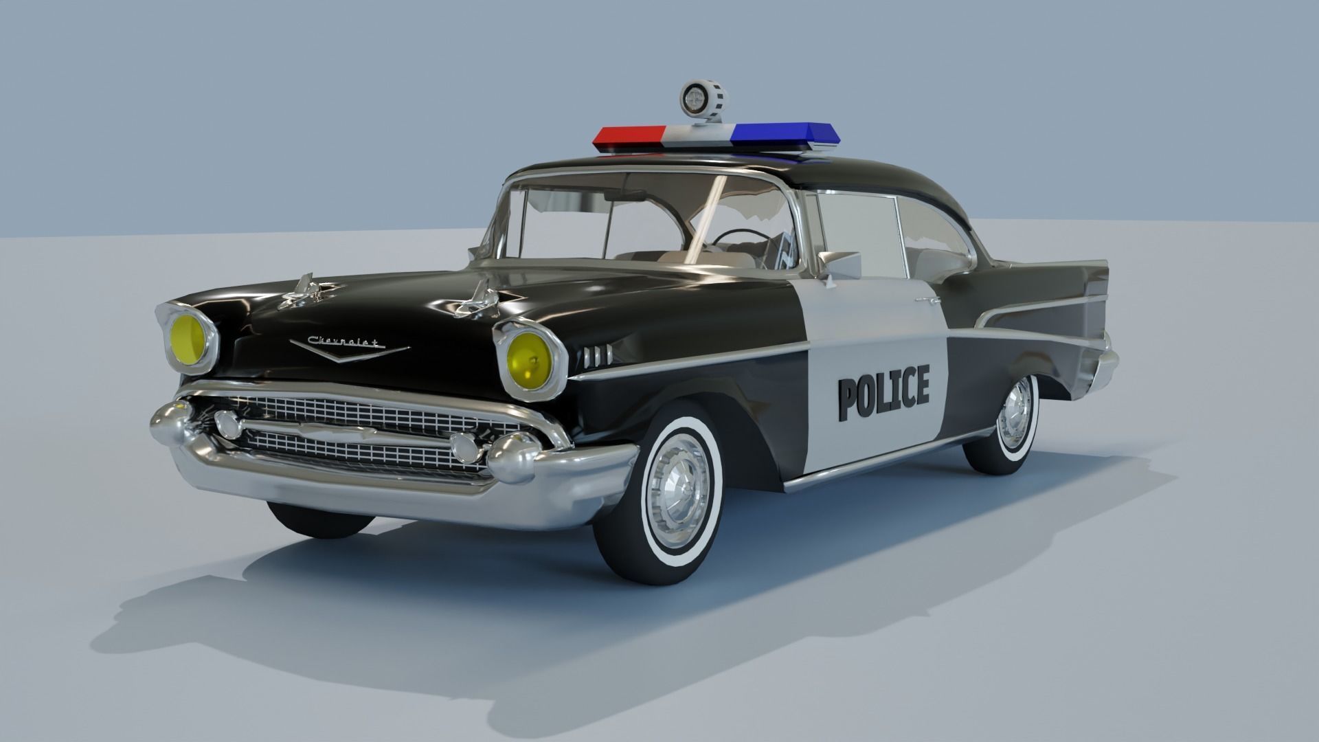Corgi 51306 1/43 - Chevrolet Belair Police Ontario Noire - Occasion Boîte Légèrement Usée