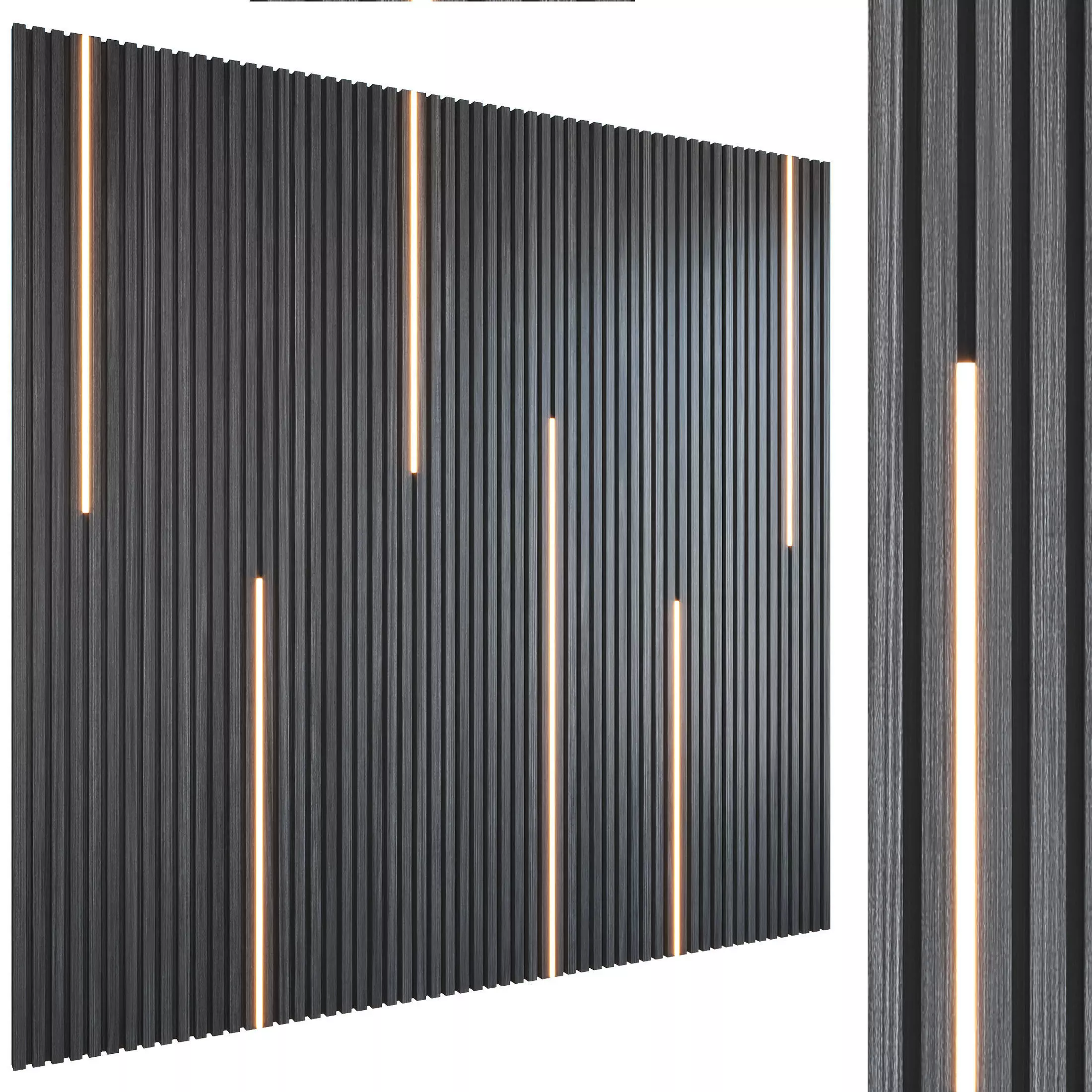 Flutted 3d panel with LED lights 3D model_0