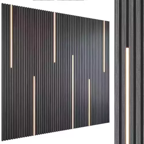 Flutted 3d panel with LED lights