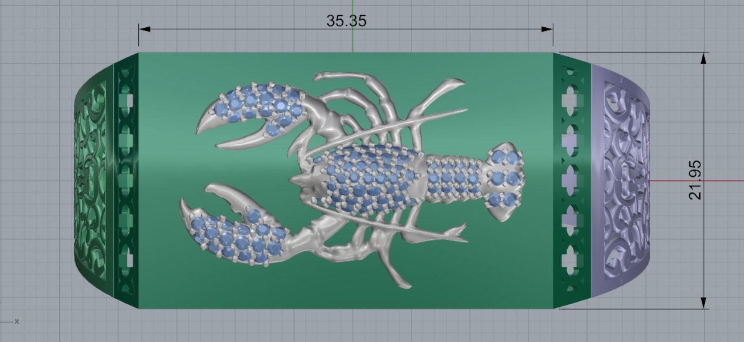 cancer ring 3D print model_12