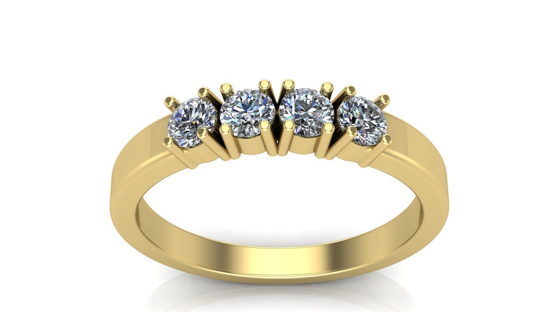 Solitair Ring 3D print model_3