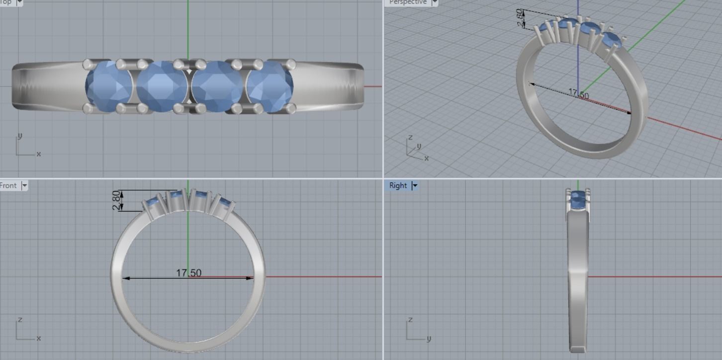 Solitair Ring 3D print model_5