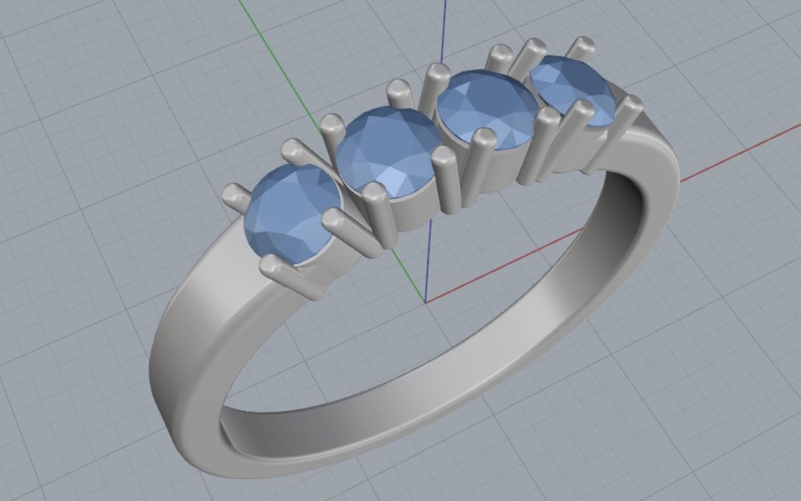 Solitair Ring 3D print model_7