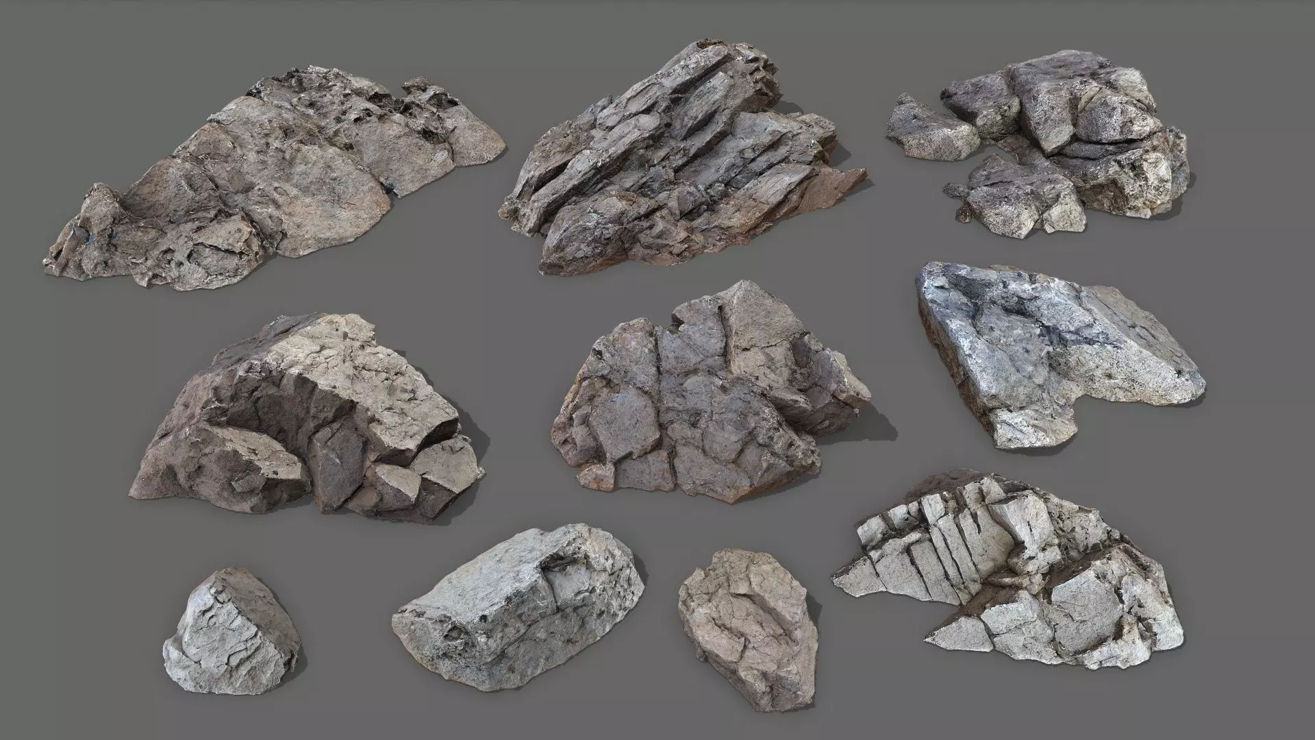 desert rocks Low-poly 3D model_0