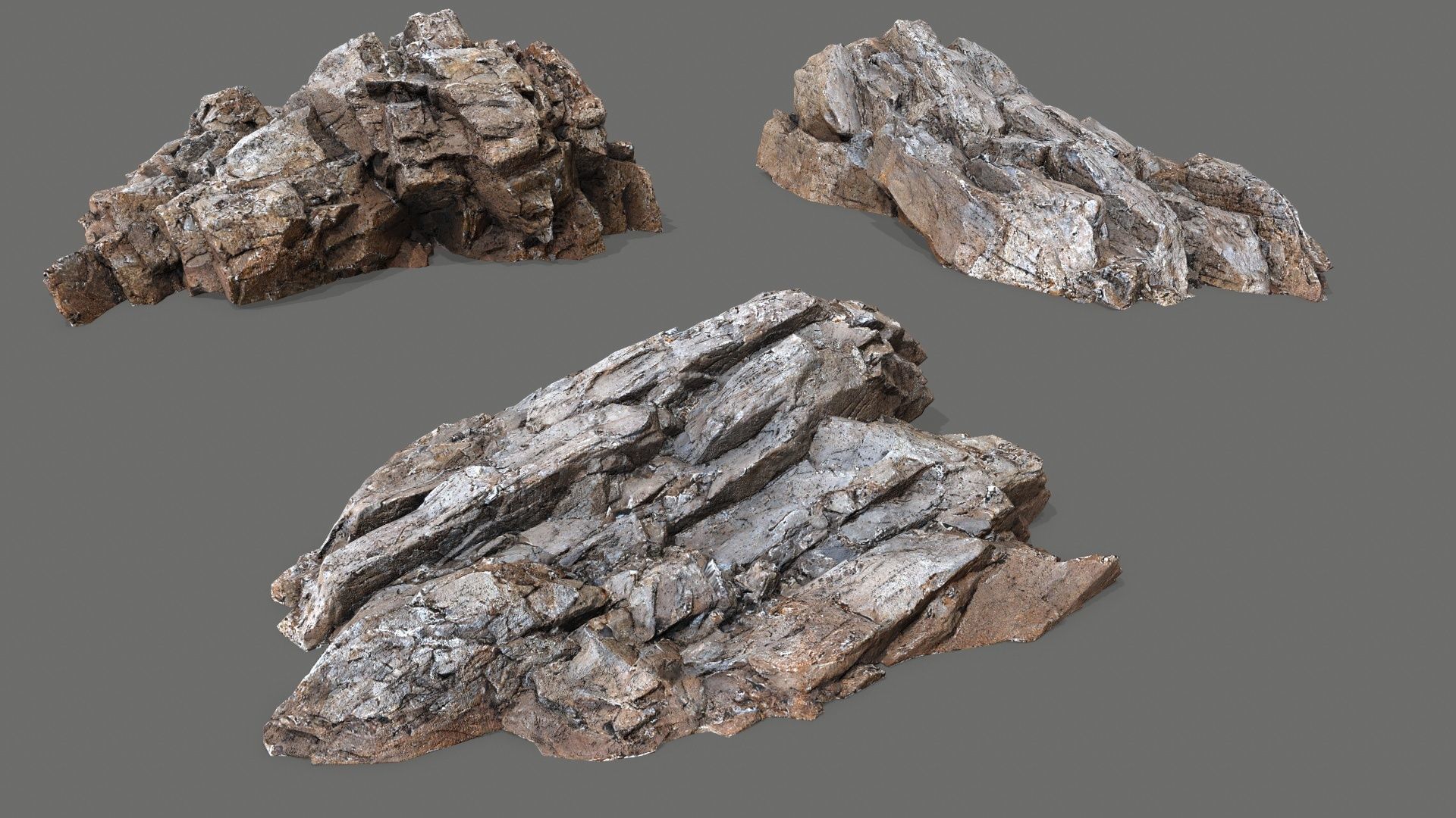 desert rocks Low-poly 3D model_1